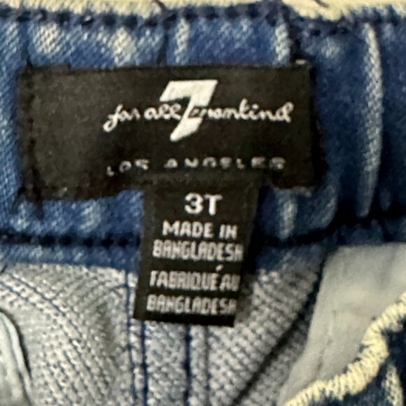 NWT 7 For All Mankind 2 Piece Set Knit Denim/Jean Shorts and Polo Shirt  Boys 3T - Picture 2 of 10